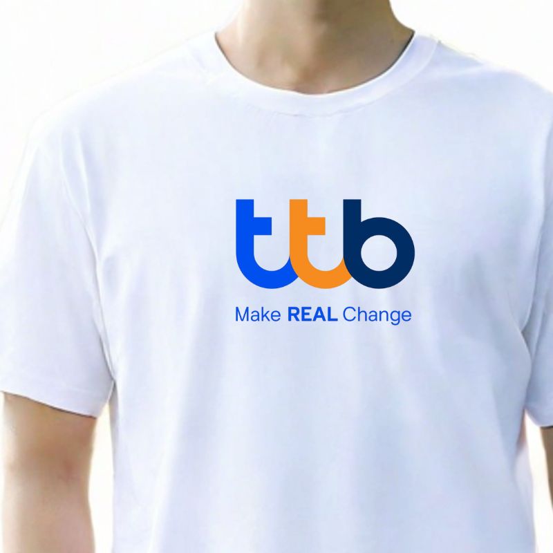 เสื้อยืดสีขาวคอกลม ตัดเย็บ พิมพ์ และ สกรีน แบบดีไชน์ที่ 1