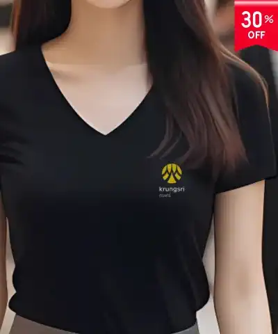 เสื้อยืดคอวีพิมพ์ลาย2