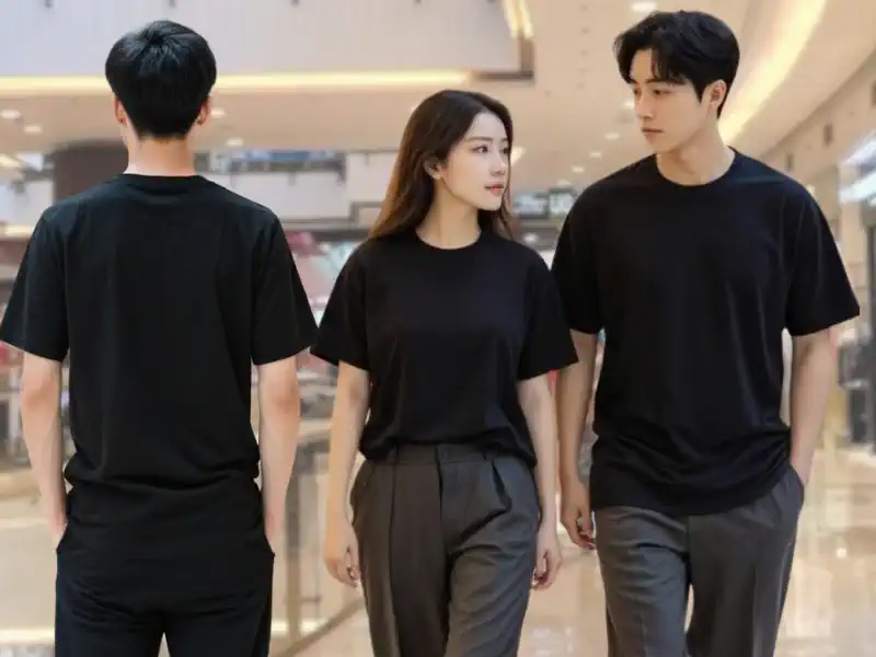 เสื้อยืดสีดำคอกลม เนื้อผ้าcotton100% หนา นุ่ม สีไม่ตก ยืดแต่ไม่ย้วย