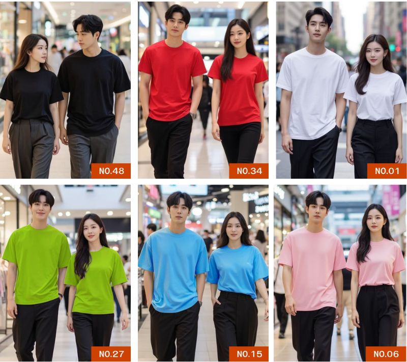 เสื้อยืดเปล่าคอกลมราคาถูก เนื้อผ้า cotton มีแบบ สี และ ดีไชน์ให้เลือกที่หลากหลาย มีสต็อกพร้อมจัดส่งได้ทันที ที่สั่งชื้อ